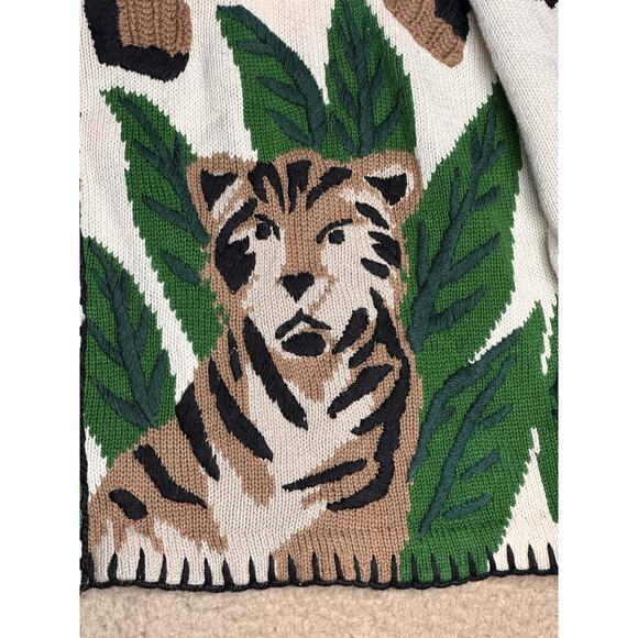 Vtg 90’s Marisa Christina Safari Animals Sweater Women XL Giraffe Zoo Elephant - Picture 5 of 16